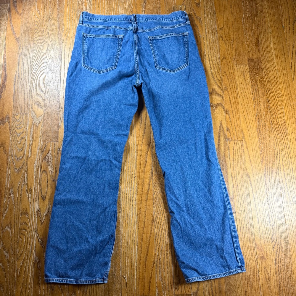Old Navy Mens Straight Leg Jeans Blue Medium Wash Stretch Denim 36x32 - Picture 7 of 10
